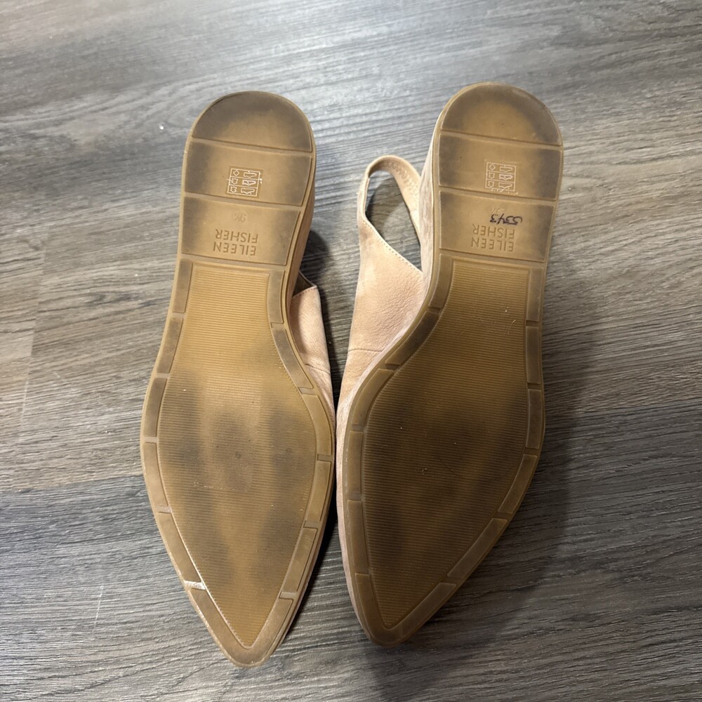 Eileen Fisher Gatwick Nubuck Slingback Block Heel Pumps Size 9.5 - Picture 4 of 8